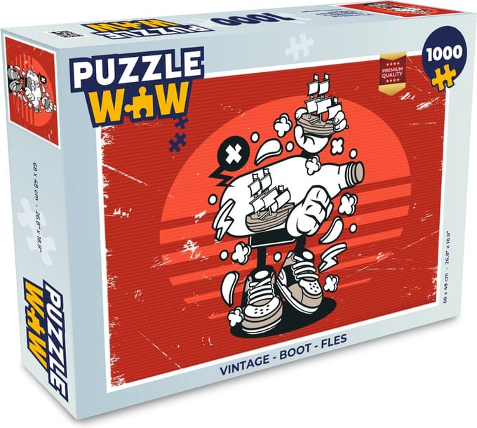 Puzzel Vintage - Boot - Fles - Legpuzzel - Puzzel 1000 stukjes volwassenen