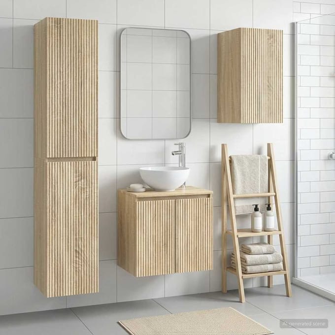 vidaXL - Badkamermeubel - Set - 3 - st - Sonoma - Eiken - 33 - x - 34,5 - x - 160 - cm