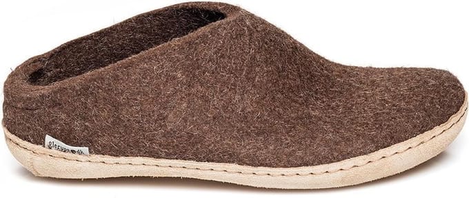 Glerups Slipper met leren zool-Bruin-41