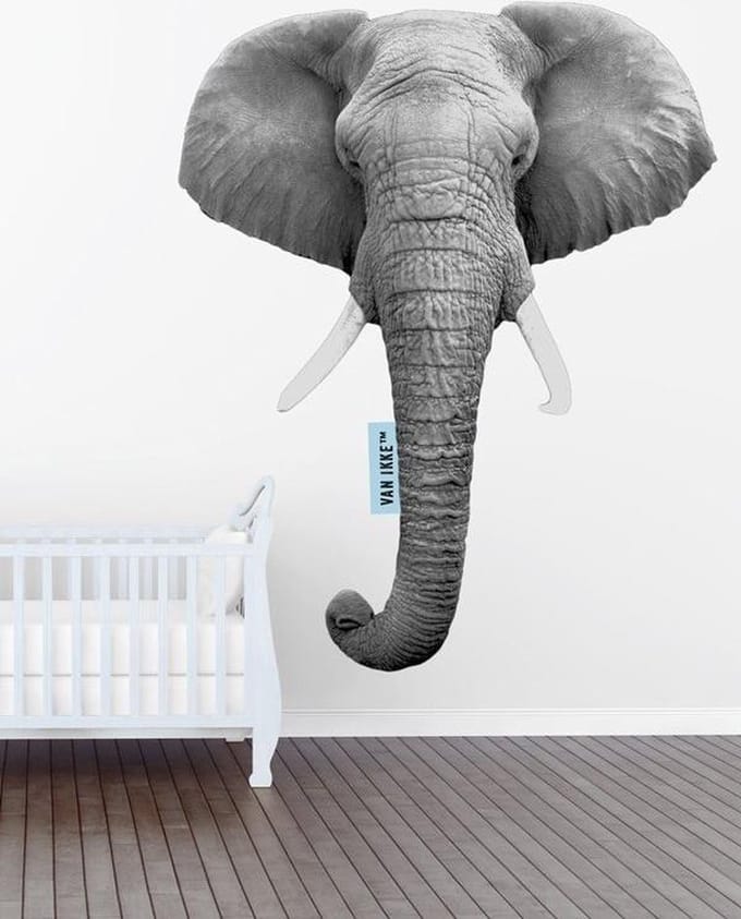 Muursticker olifant