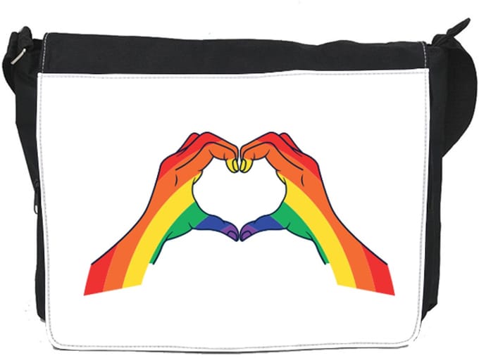 Schoudertas Rainbow Hands White
