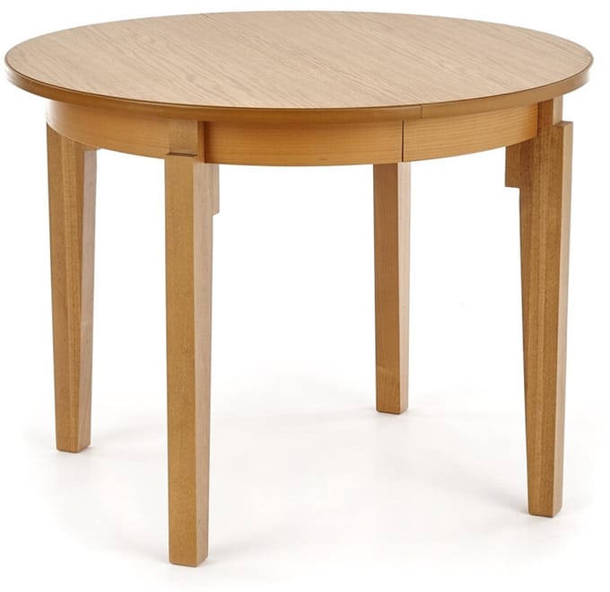 Uitschuifbare ronde eettafel Sorbus 100 cm breed in honing eiken