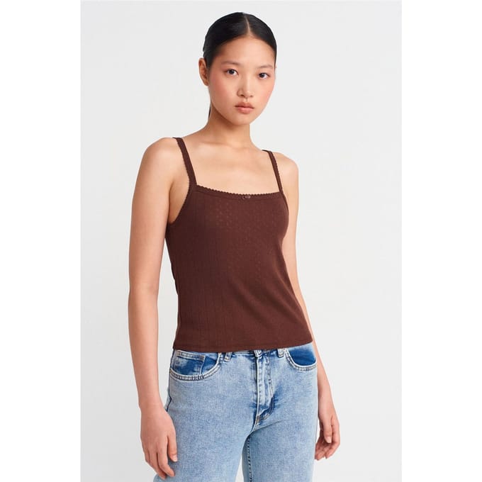 Gestructureerde Katoen Modal Camisole Blouse
