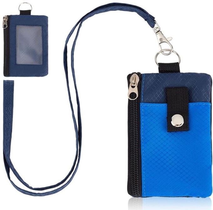 Portemonnee RFID-blokkerend - ID-kaarthouder - Draagbare Organizer - Nylon - 12 x 8 cm - Verstelbare Schouderriem - Sleutelhanger