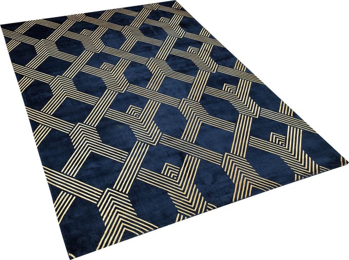 VEKSE - Vloerkleed - Donkerblauw - 160 x 230 cm - Viscose