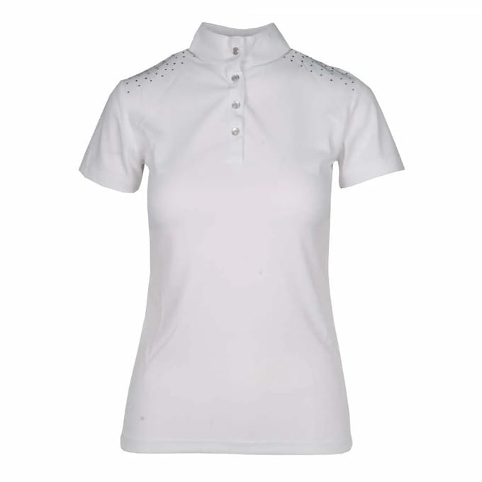 Mondoni Janell Wedstrijdshirt - Maat: L - Wit - Polyamide - Paardrijkleding