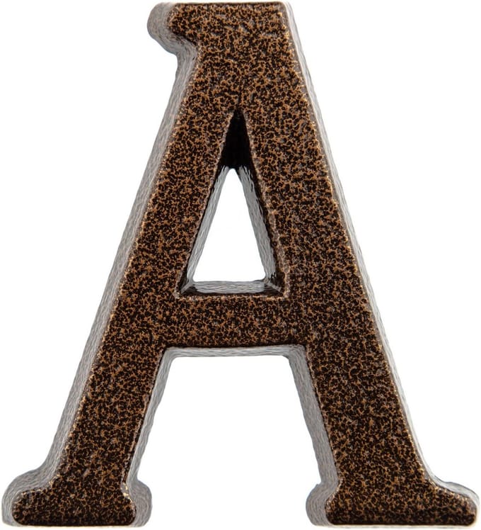 Huisnummer A - Huisdeurnummer Antiek - Adres Aanduiding - 3D Design - 10 cm - Antiek Koper