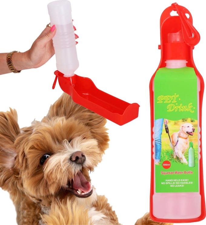 Springos Waterfles - Drinkbak - Reisfles - Rood - 500 ML