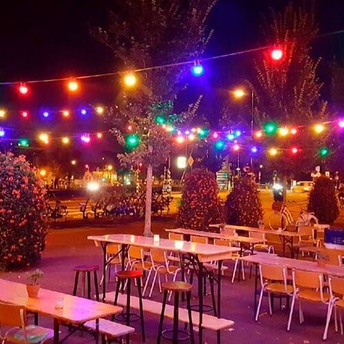 KS Verlichting Patio Lichtsnoer Kleur 40m met 48 LED