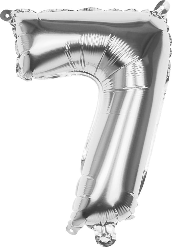 Boland - Folieballon '7' zilver (36 cm) 7 - Zilver - Cijfer ballon