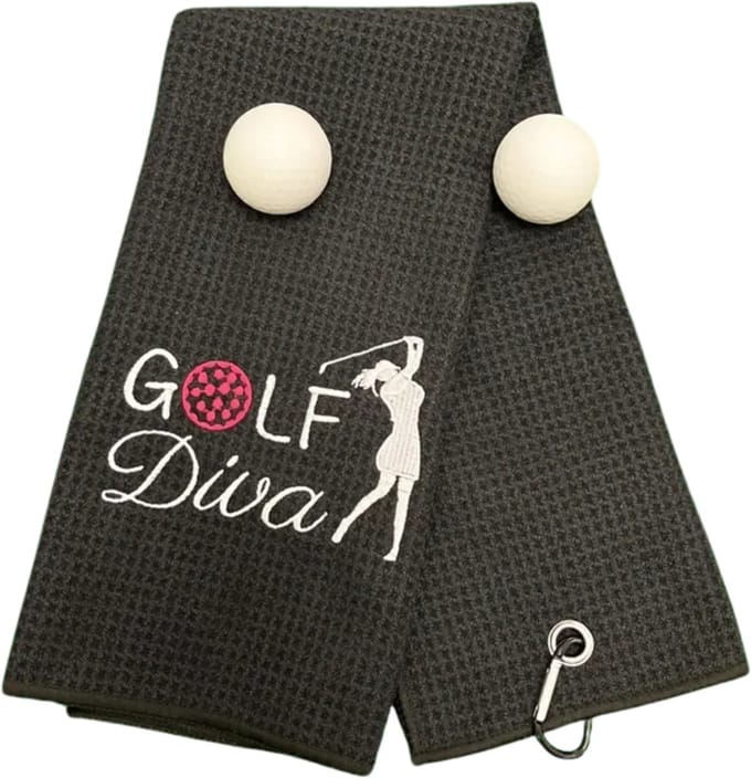 Nivard Golf Handdoek - Golfhanddoek - Golf Accessoires - Towel - Comfortabel - Zwart