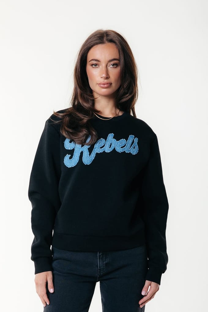 Colourful Rebel Denim Patch Relaxed Sweat Black Taglia: M | Maglioni a maglia Outlet | Donna | Nero