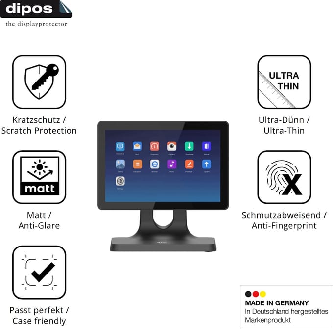 dipos – 2x Matte Beschermfolie geschikt voor IMIN D2 10.1 Zoll | Krasbestendige & antireflecterende Screenprotector Ultra-Thin