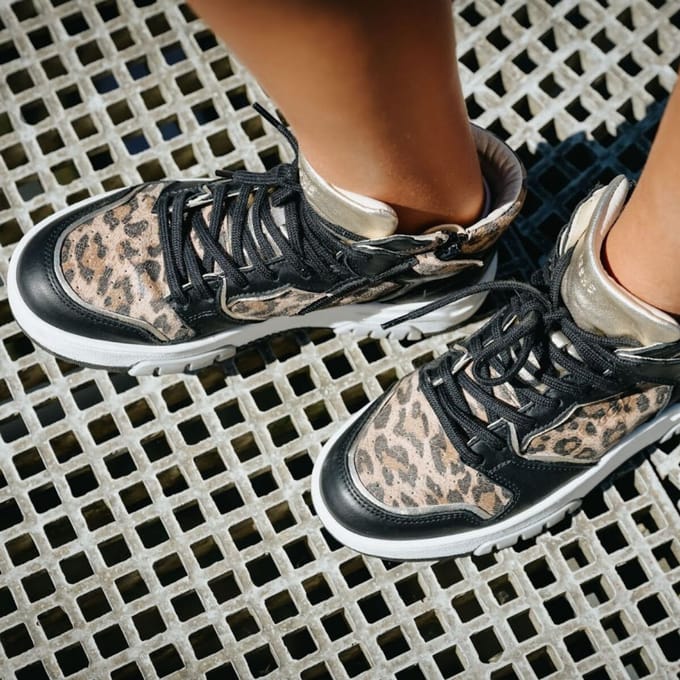 Giga Leopard Sneakers zwart Leer - Dames - Maat 34