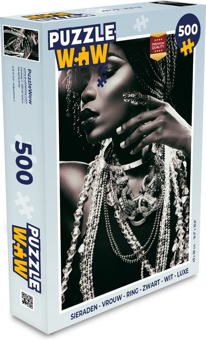 Puzzel Sieraden - Vrouw - Ring - Zwart - Wit - Luxe - Legpuzzel - Puzzel 500 stukjes
