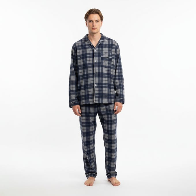 heren pyjama gianvaglia 2503 blauw/grijs m