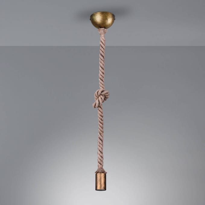 Trio Lighting Hanglamp Rope met decoratieve kabel, 1-lamp
