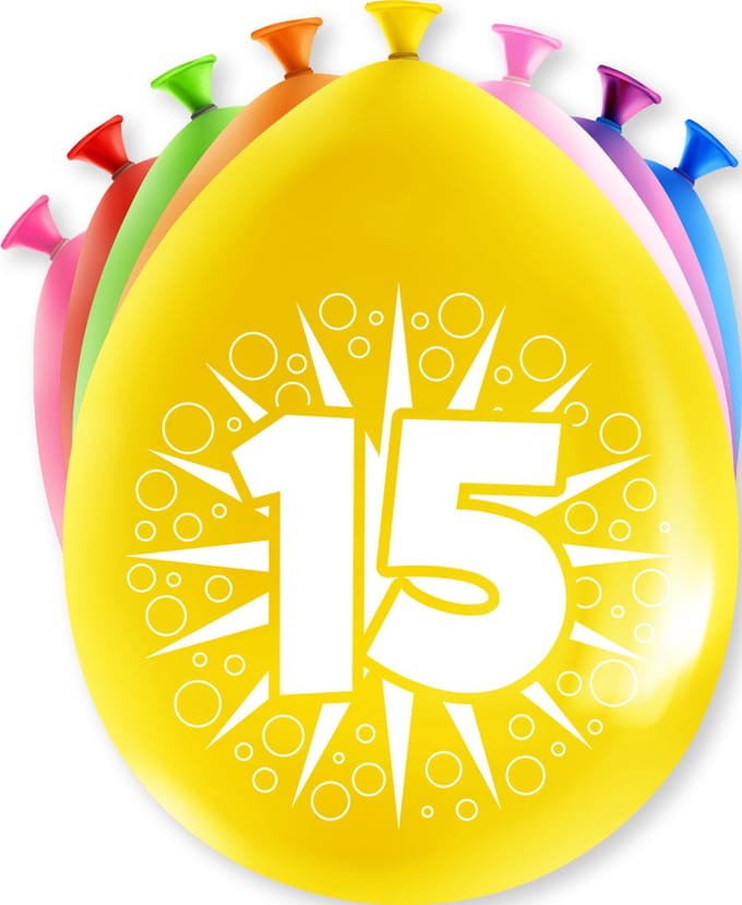 Happy Party Ballonnen 15 jaar (8 stuks)