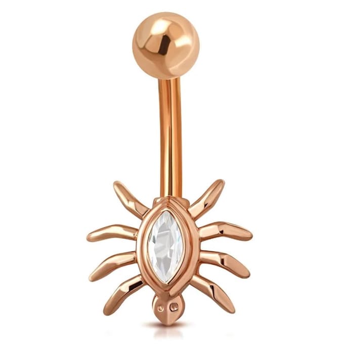 Aramat Jewels - Navelpiercing spin - Elegante roségoud kleur- piercing