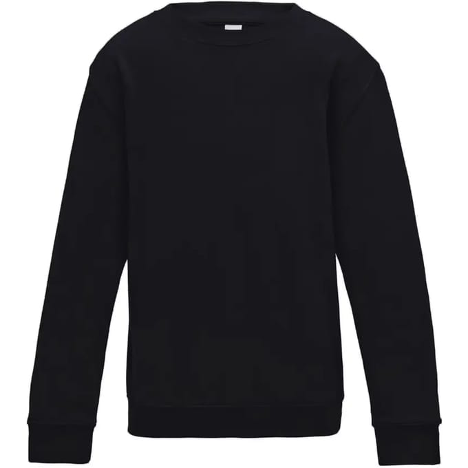 Just Hoods - AWDis Sweat Kinder - Deep Black maat 7/8 (M)