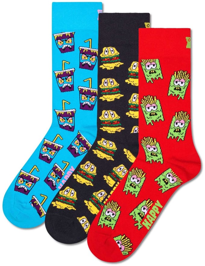 Happy Socks unisex giftbox 3P sokken hangry meal multi