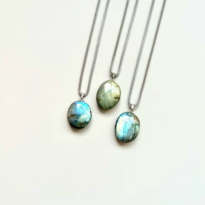 Gemstone ketting Labradoriet Ovaal