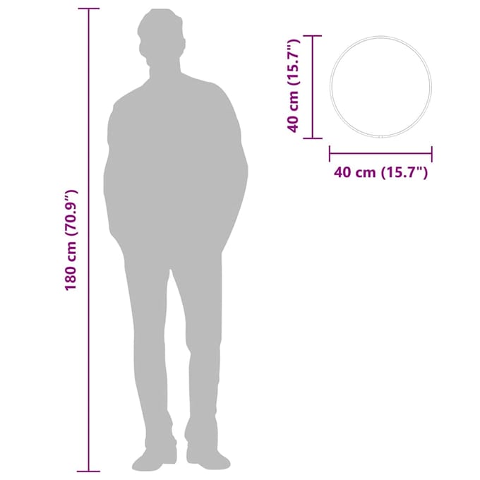 vidaXL - Wandspiegel - rond - Ø40 - cm - zilverkleurig