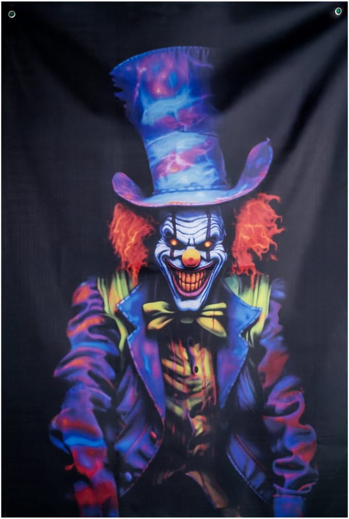 Raamdecoratie clown - Halloween
