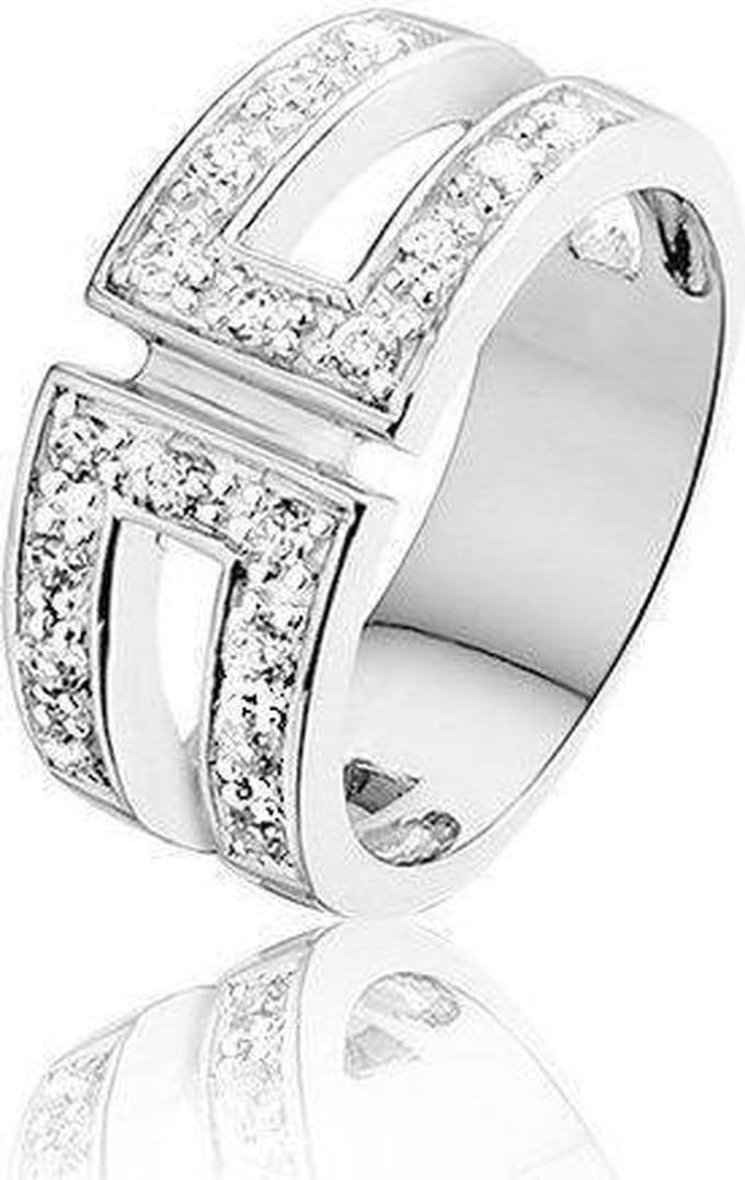 Montebello Ring Jera - 925 Zilver Gerhodineerd - Maat 52-16.5mm