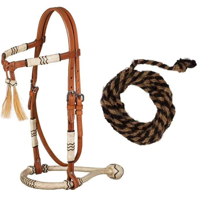 Bosal hoofdstellen met paardenhaar teugels Pool's
