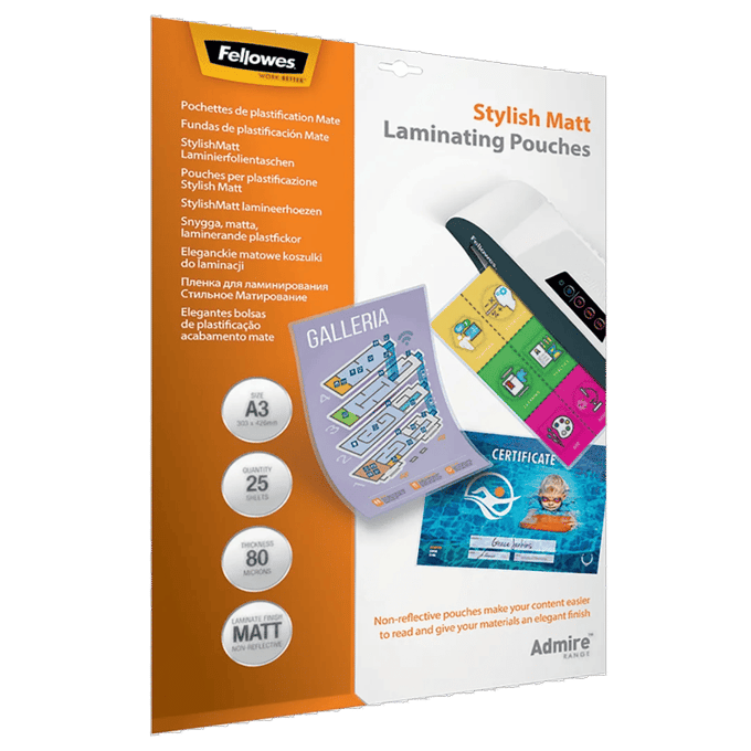 Fellowes lamineerhoezen Admire Stylish Matt - A3 - 160 micron - 25 stuks