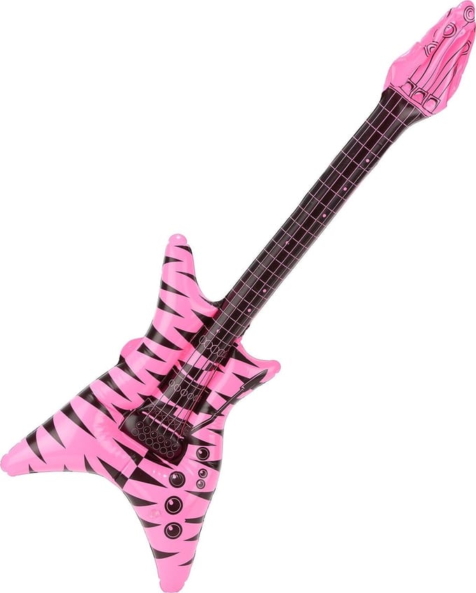 Vegaoo - Fluo roze opblaasbare rockgitaar
