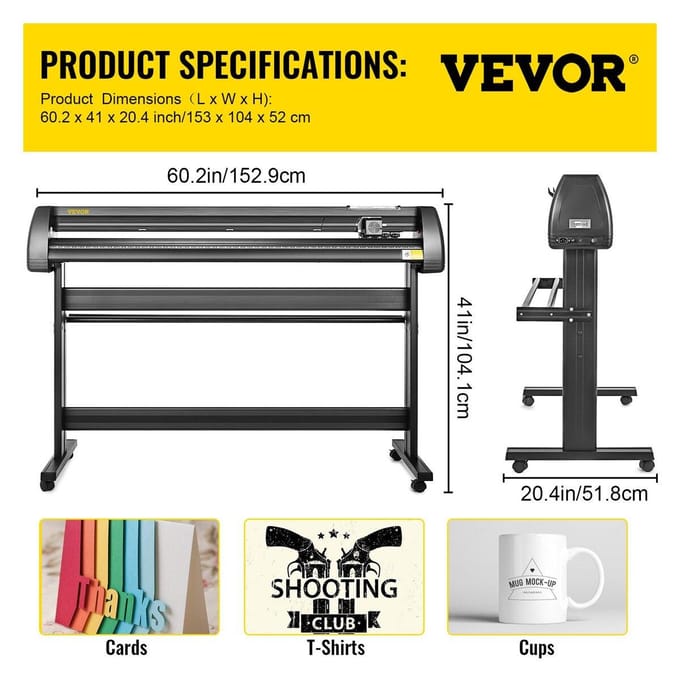 Vinyl Snijplotter Machine 53” Signmaster Software Sign Maakmachine 1350mm Papierinvoer Vinyl Snijplotter met Standaard (53” 1350mm)