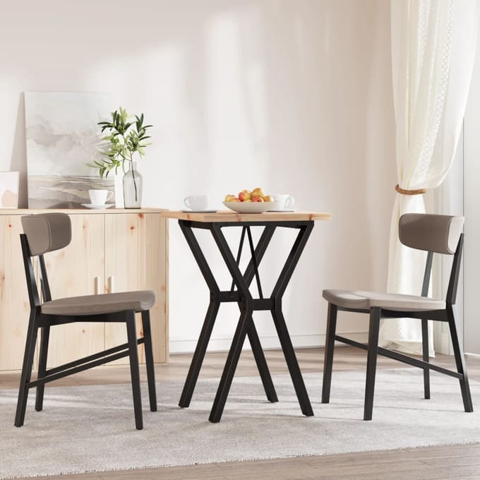 vidaXL - Eettafel - Y-frame - 50x50x75,5 - cm - massief - grenenhout - en - staal