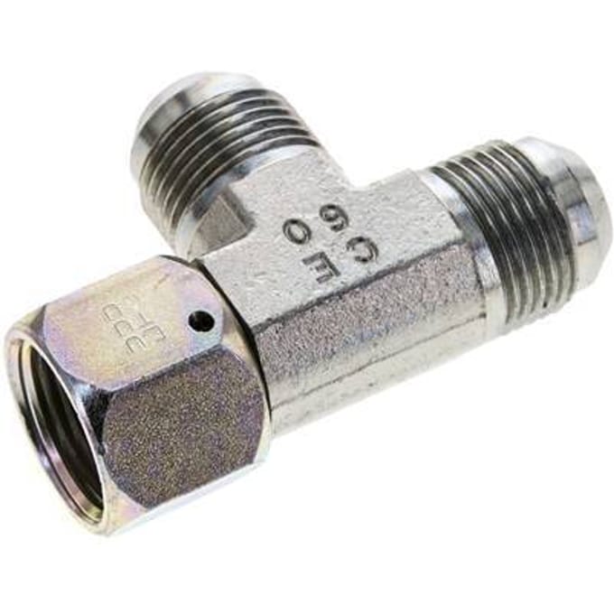 JIC T-koppeling UN 1-1/16''-12 Binnendraad x Buitendraad Staal 350 bar (4917.5psi)