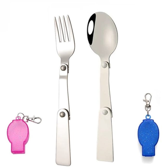 Dailygoods - Opvouwbare lepel en vorkset - Roestvrij staal - Compact