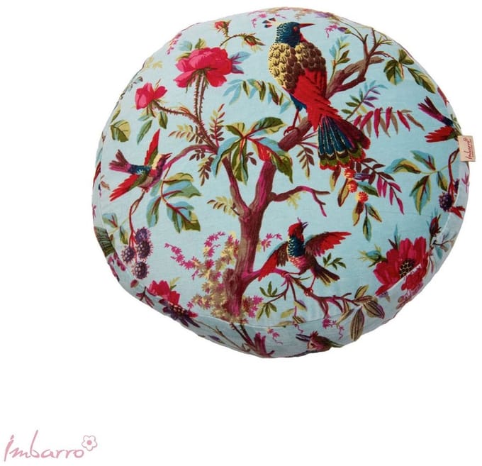 Imbarro - Kussen - Sierkussen - Paradise - Turquoise - Rond - 45cm