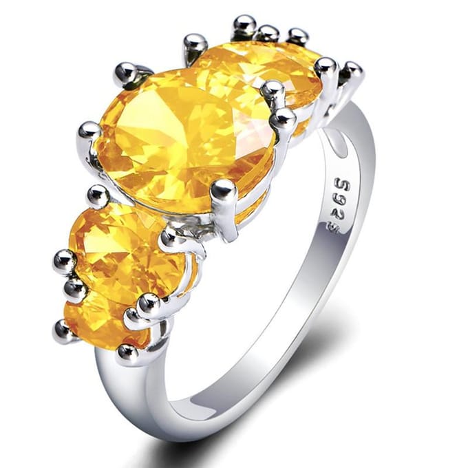 Nieuwe Witgoud Vergulde Mode Ringen Delicate Zirkonia Ringen 6 yellow
