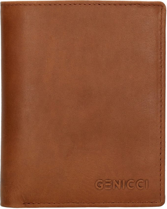 Genicci Portemonnee / Portefeuille Heren - Billfold - Leer - Noble - Cognac
