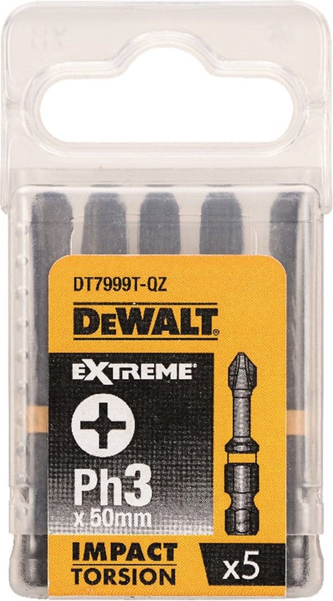 Dewalt Schroefbits - Extreme Impact Torsion - Phillips Ph3 Impact - 57mm - 5 Stuks