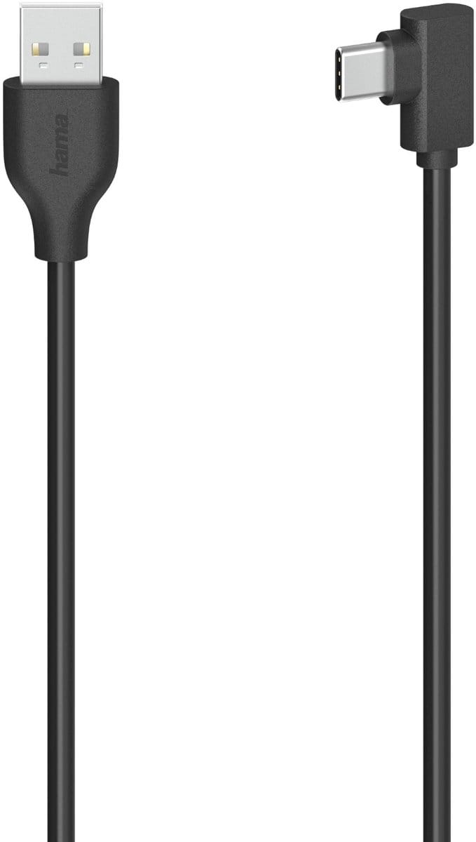 Hama USB-C-kabel USB-C-stekker - USB-A-stekker 90° USB 2.0 480 Mbit/s 0,75m