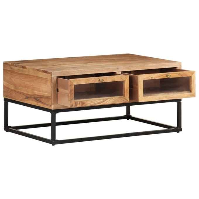 vidaXL - Salontafel - 90x60x40 - cm - massief - acaciahout