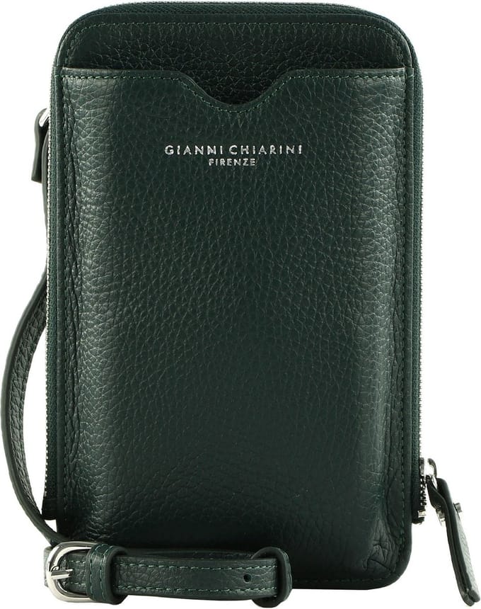 GIANNI CHIARINI Leren Telefoontasje Dollaro Smartphone Case Deep Green Groen