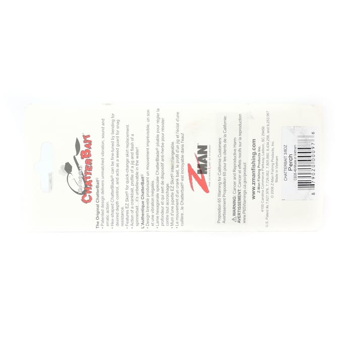 Perche de leurre coulant Zman Chatterbait 3/8 oz (0976)