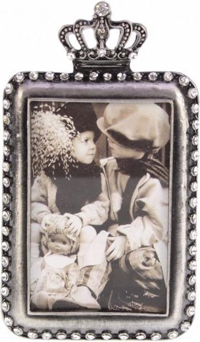 Fotolijstje met kroon  ant zilver kl. (5x7,2cm) 6x1x10,8cm
