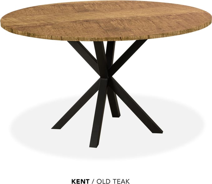 Maxfurn - Eettafel rond | Zeer krasvast | Kleur: Old teak | diameter 140cm