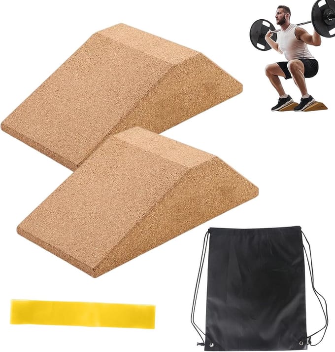 Kurk-squat wigblok 2 stuks - antislip - verhoogde hiel - verbeterde flexibiliteit - m-winkel