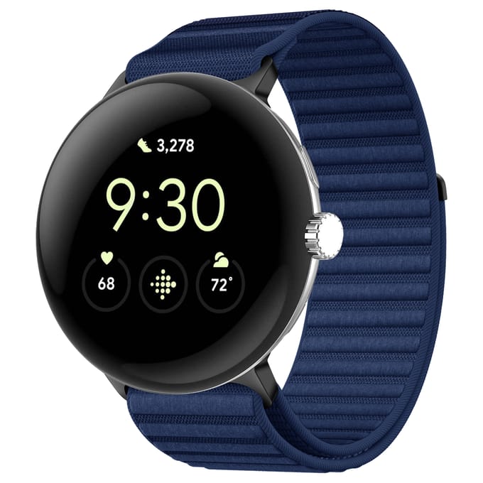 imoshion Nylon bandje voor de Google Pixel Watch 5 / 4 / 3 (45 mm) - Donkerblauw