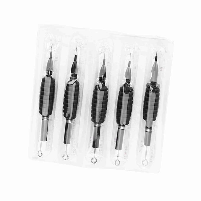 5 STKS Set Wegwerp Steriele Tattoo Naald Siliconen Grip Make-up Schoonheidstools 1RL white