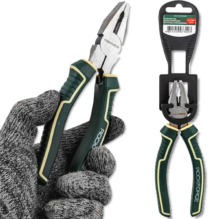 Rockforce RF-611160D Serie - Universele Combinatietang - 160mm - Ergonomisch Handvat - Cr-V Staal